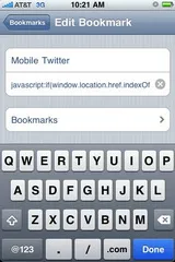Edit bookmark dialog with the fields filled in