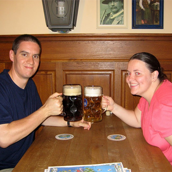 Enjoying a liter at Hofbräuhaus