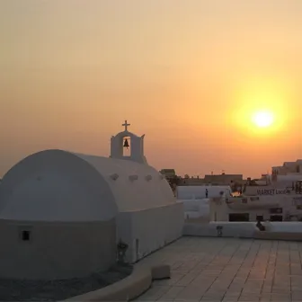 Sunset over Oia, Santorini