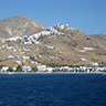 View of the coast of Serifios, Greece from a ferry