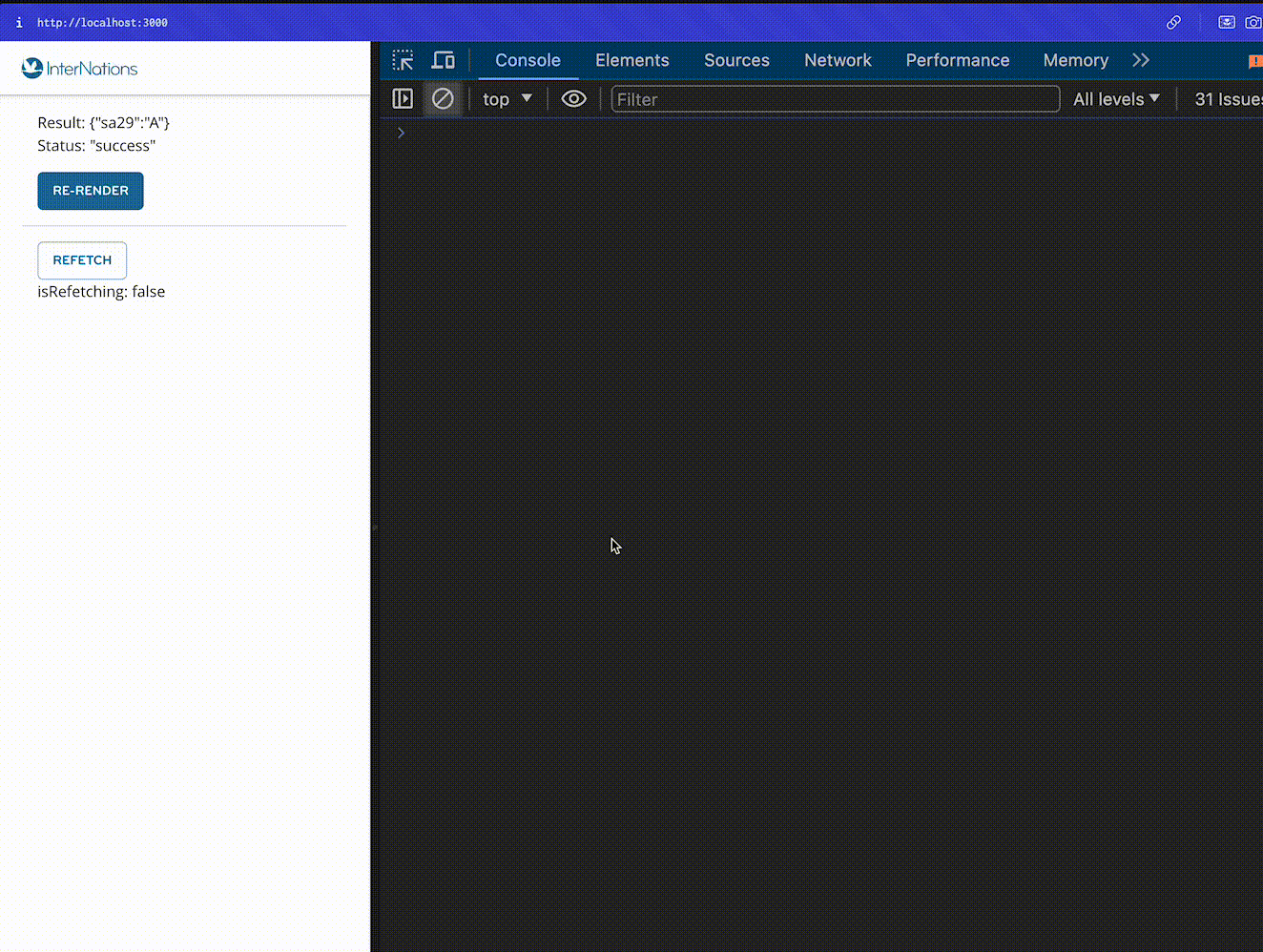 Animated demo before stabilizing the useExperiment return value